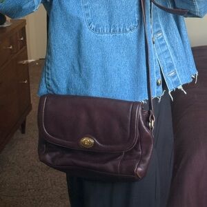 Etienne Aigner Burgundy Leather Crossbody Bag